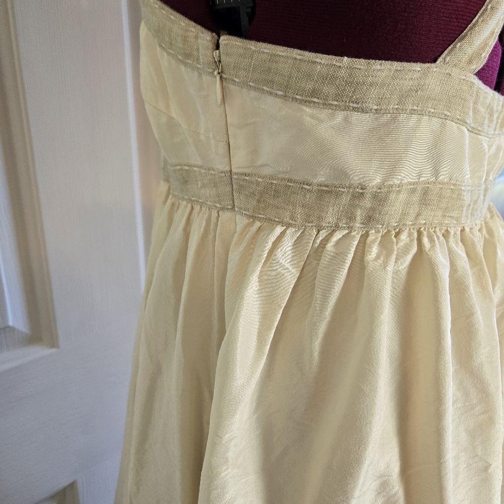 J. Crew Cream Silk Strappy Midi Dress Petite 10 - Picture 6 of 10